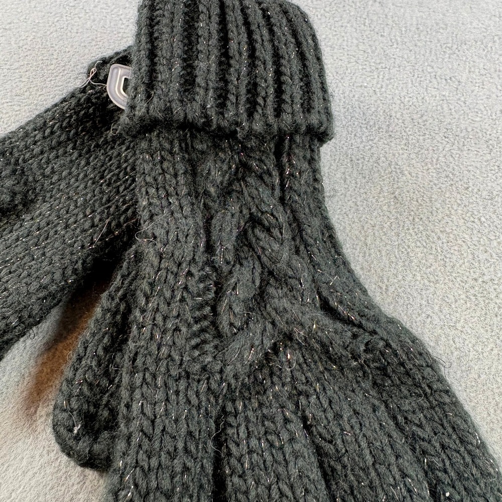 Faded Glory Women Black Soot Cable Knit Shimmer Gloves FG173320 One Size NWT - Picture 4 of 5